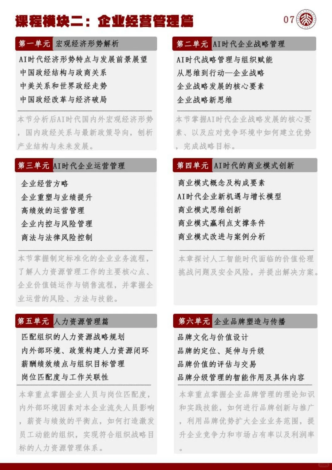 北京大学【AI时代商业领袖者研修班】