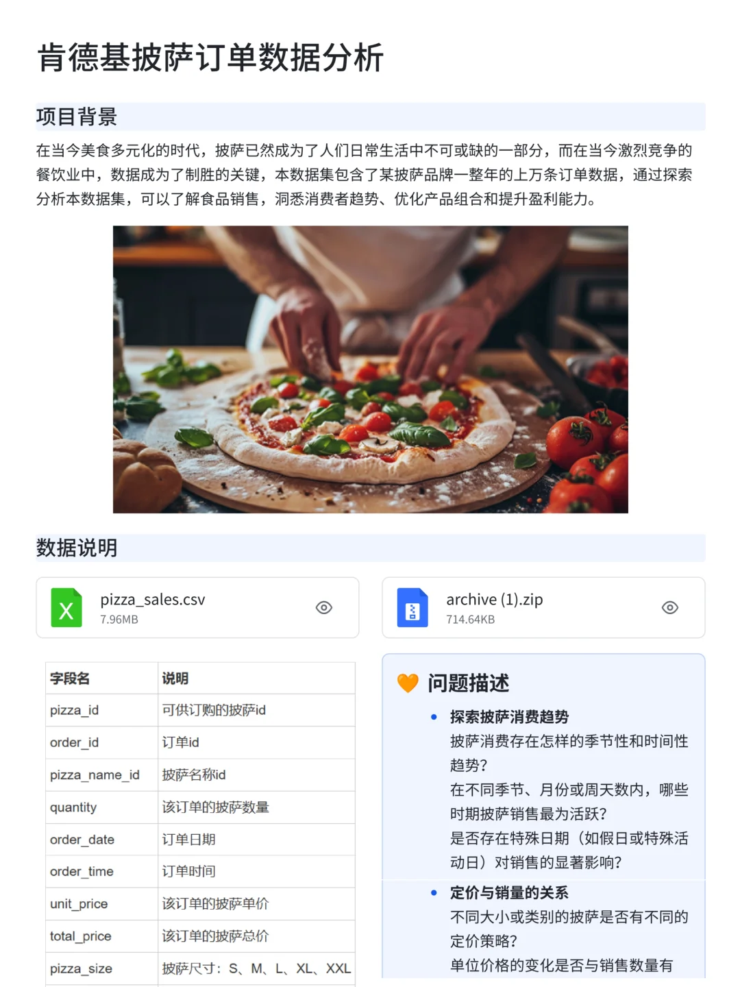 项目详解:肯德基披萨订单数据可视化分析