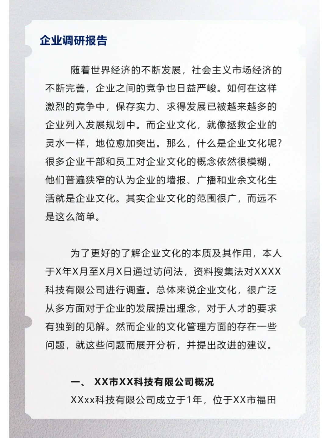 企业调研报告
