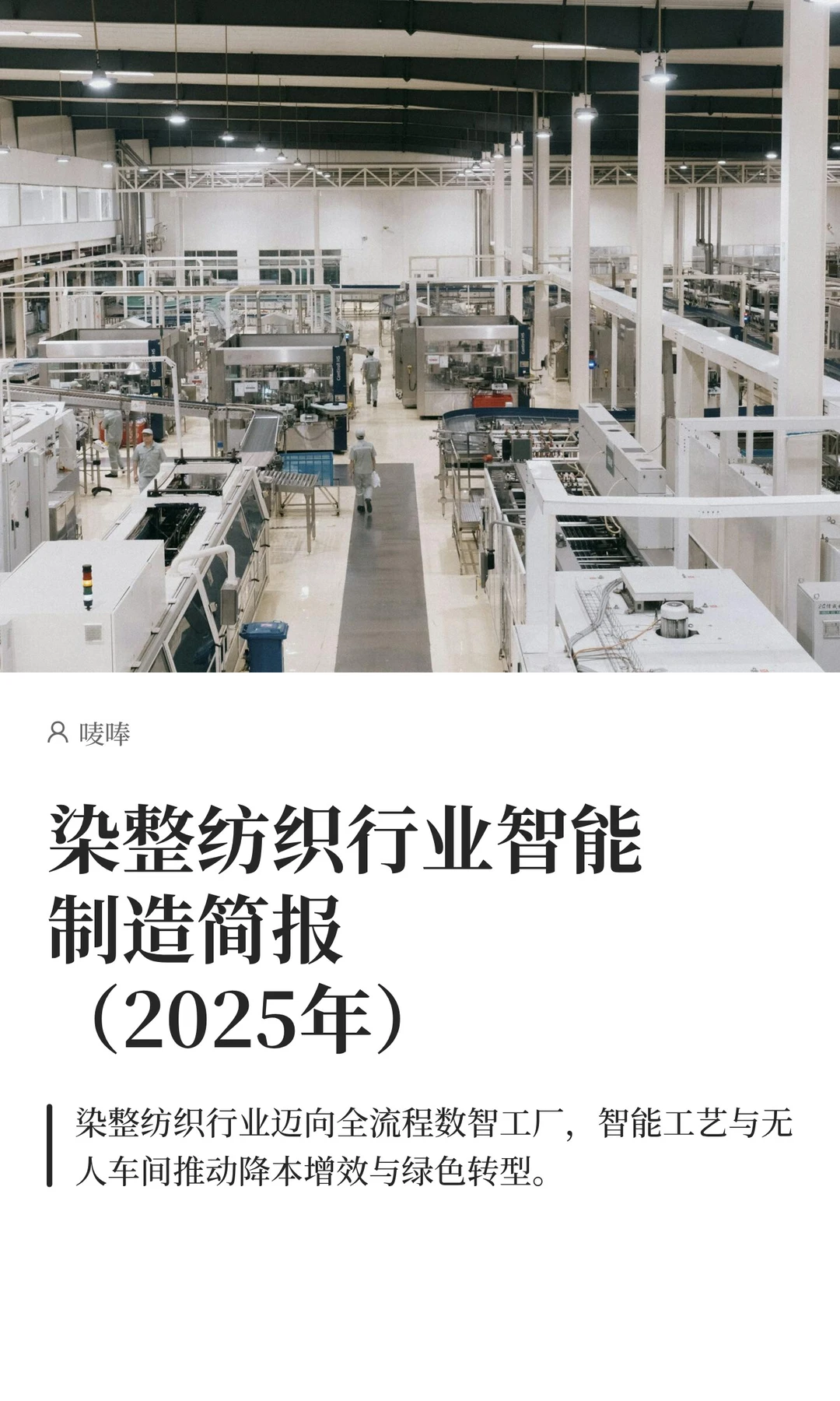 染整纺织行业智能制造简报（2025年）