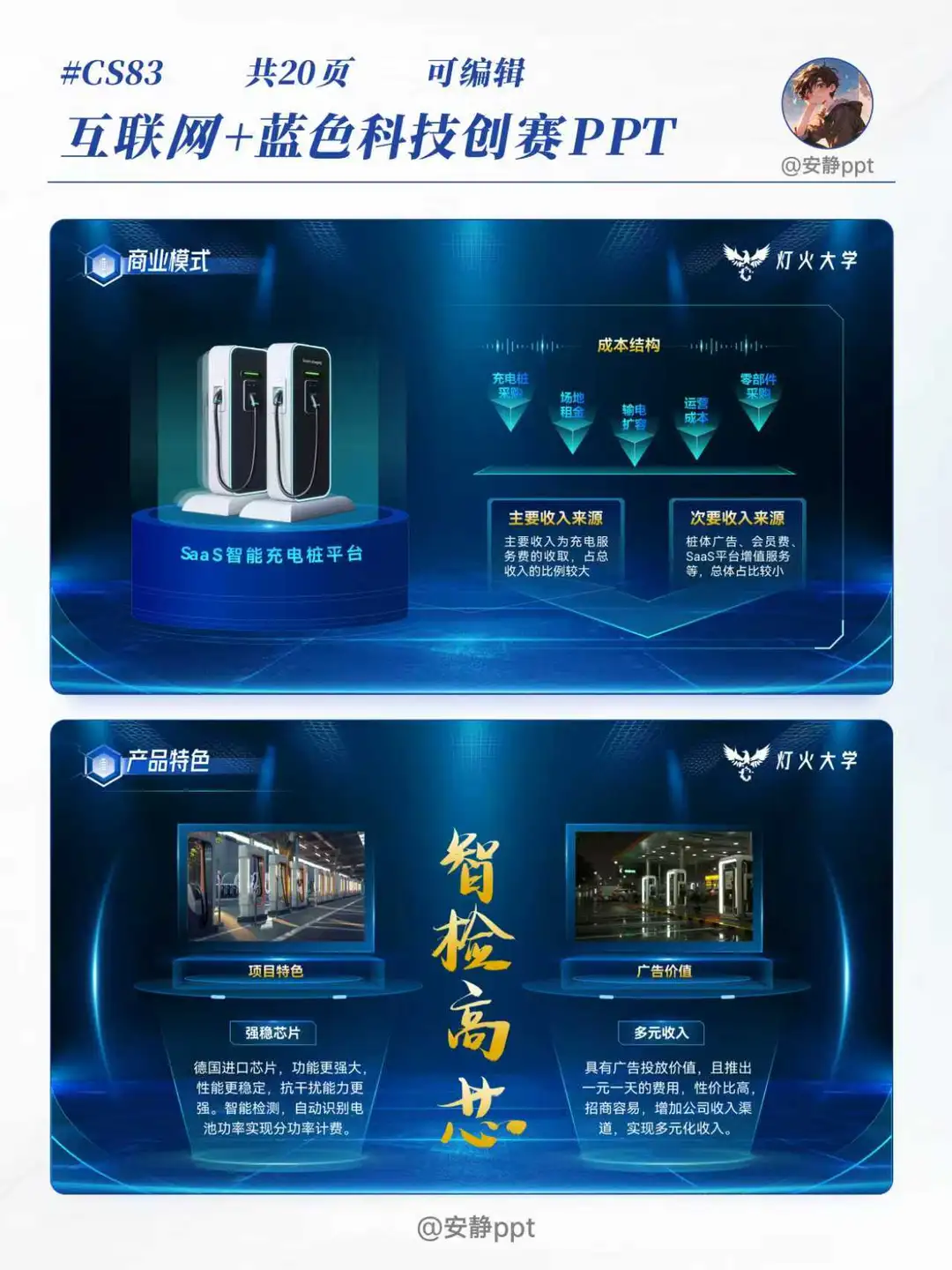 蓝色科技风ppt这样设计超吸睛?
