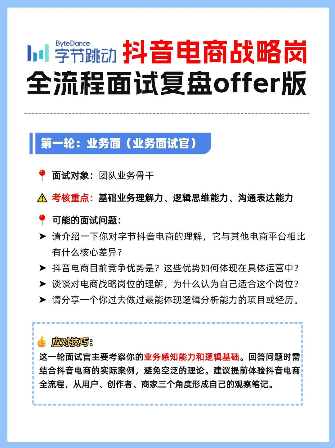 ?字节电商战略岗上岸！4 轮面试复盘