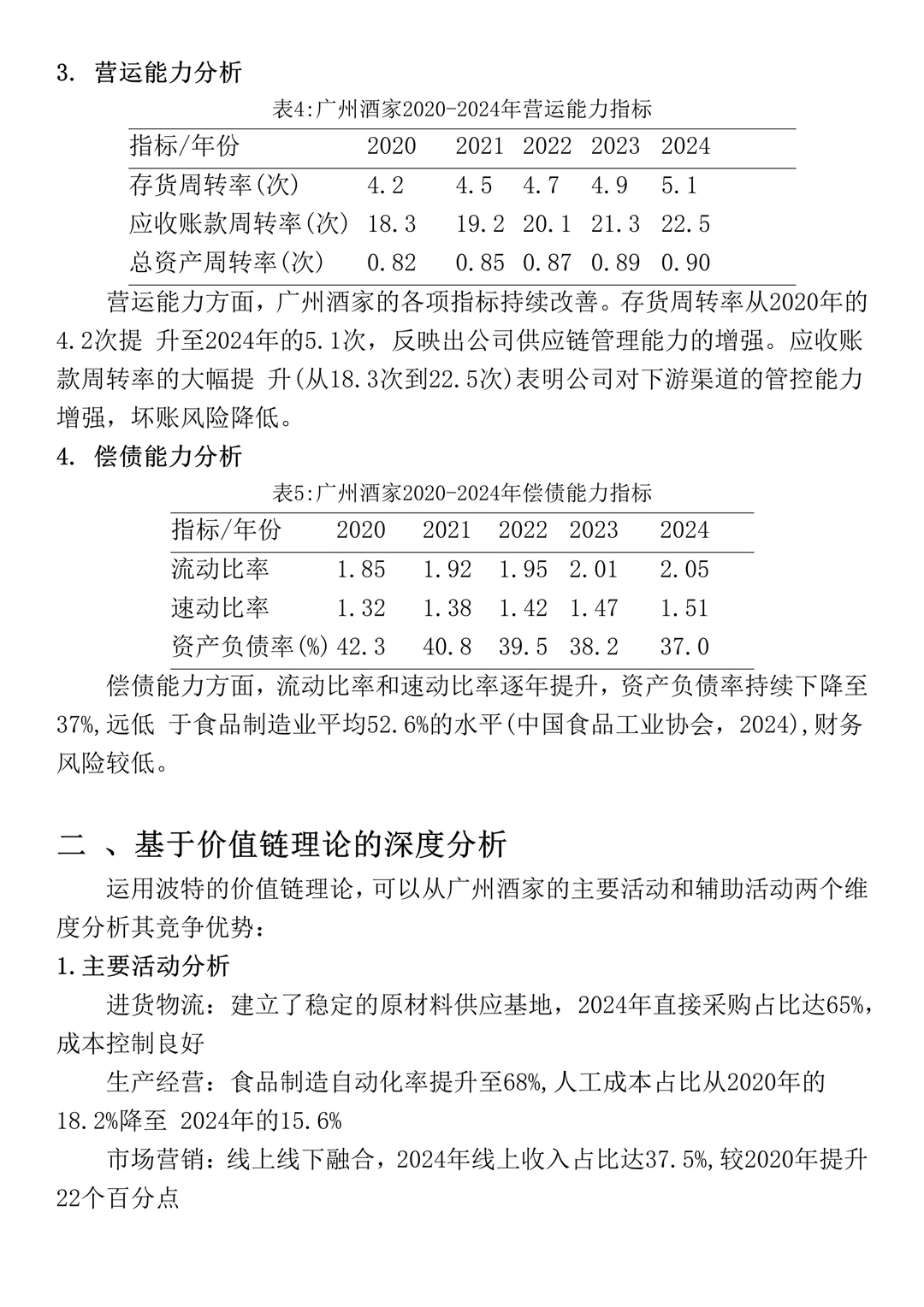 财务报表分析--广州酒家为例
