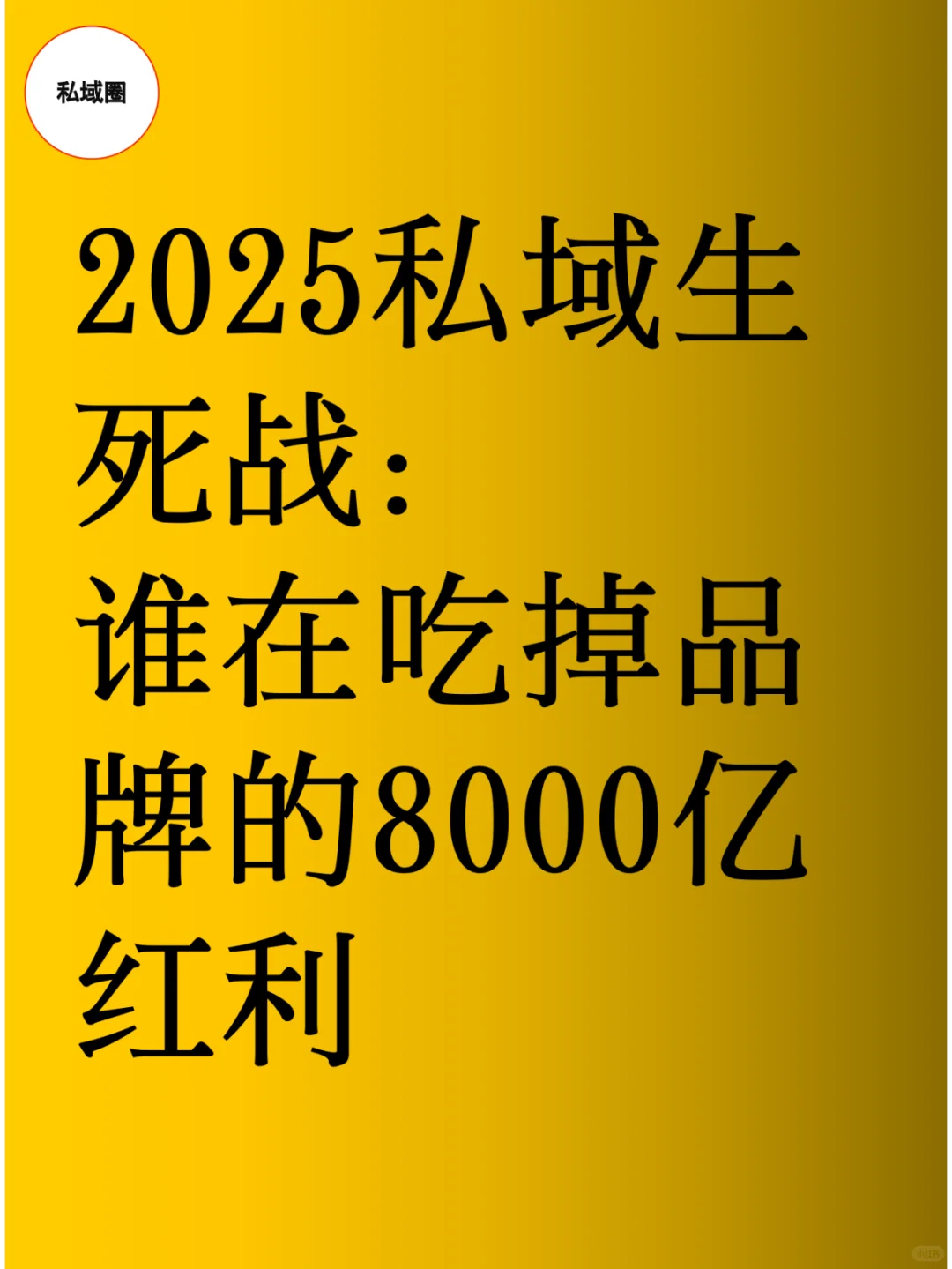 2025私域生死： 谁在吃掉品牌的8000亿红利