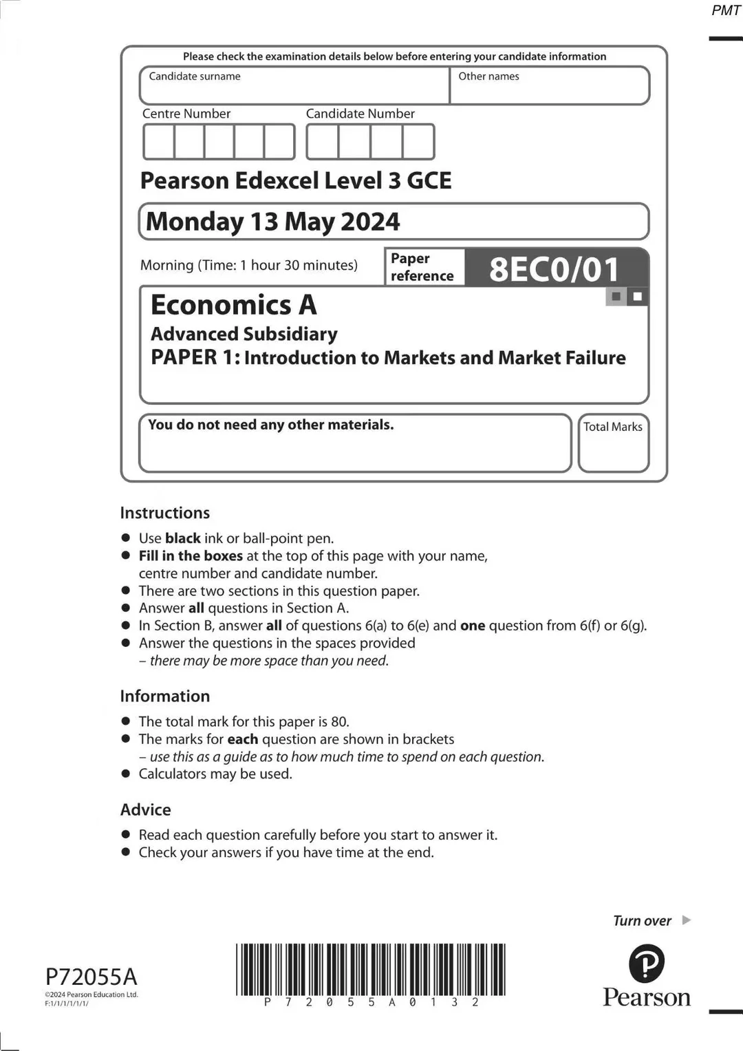 QP-试卷1 Edexcel(A)经济学AS-level课程