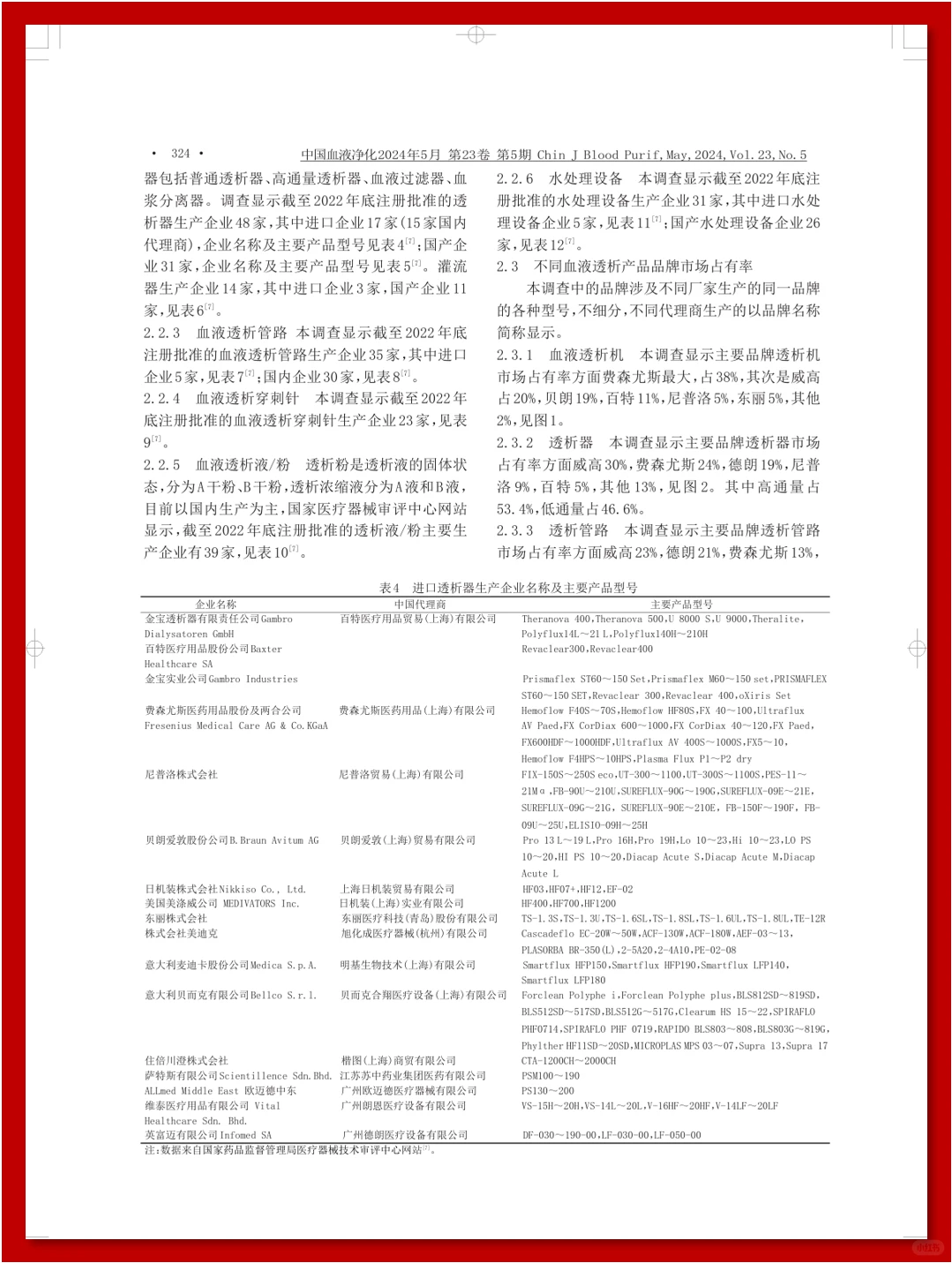 2024 中国血液透析行业发展调研报告