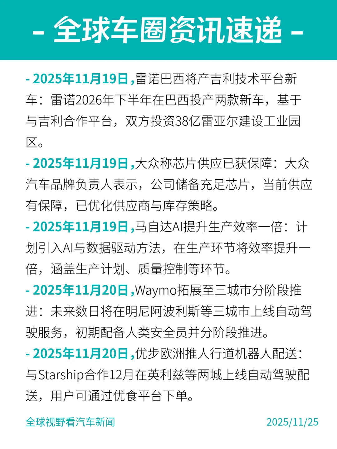 这周#全球车圈都有哪些新鲜事？11.25