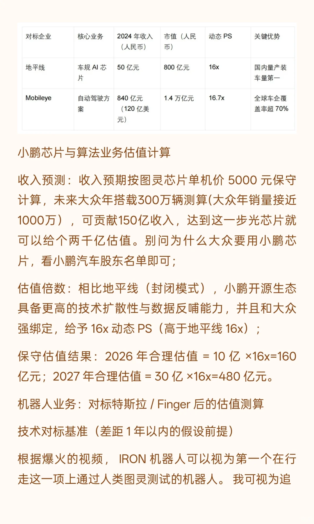 小鹏汽车猜想与业务估值分析