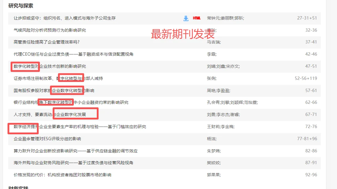 某北大核心期刊这么待见企业数字化的吗！