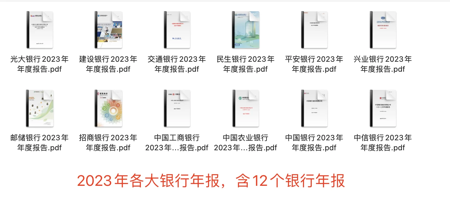 ?银行年报——各大银行年度报告