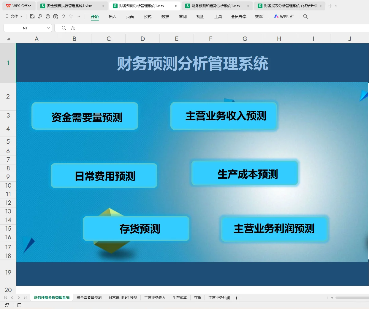 财务预算预测表，全自动计算报表！