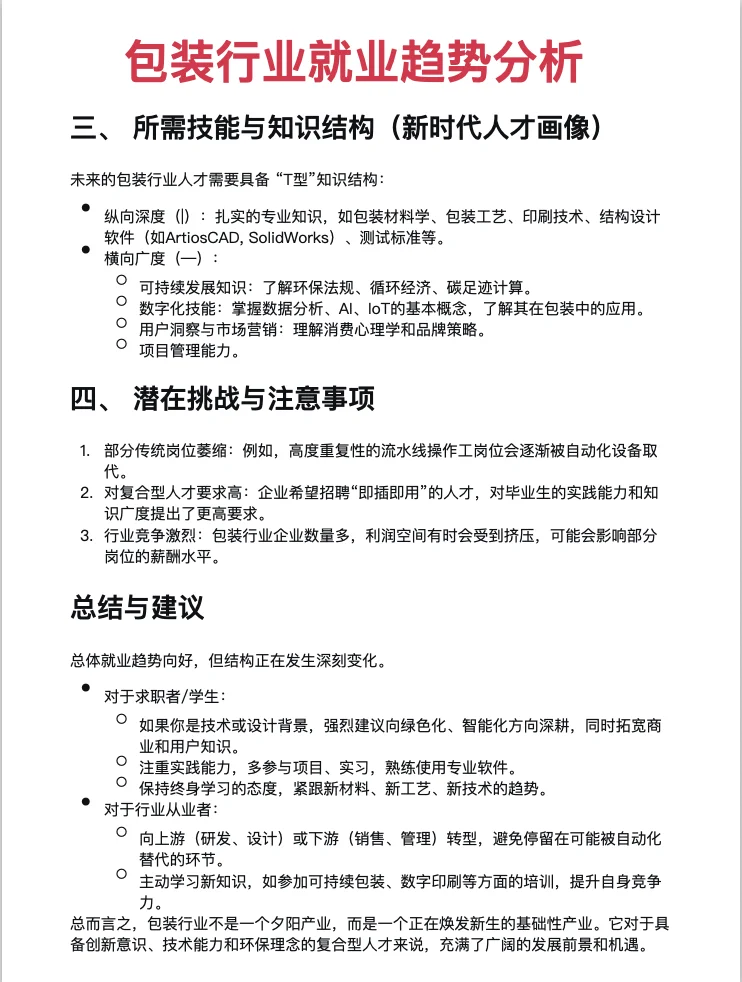 包装行业就业趋势分析