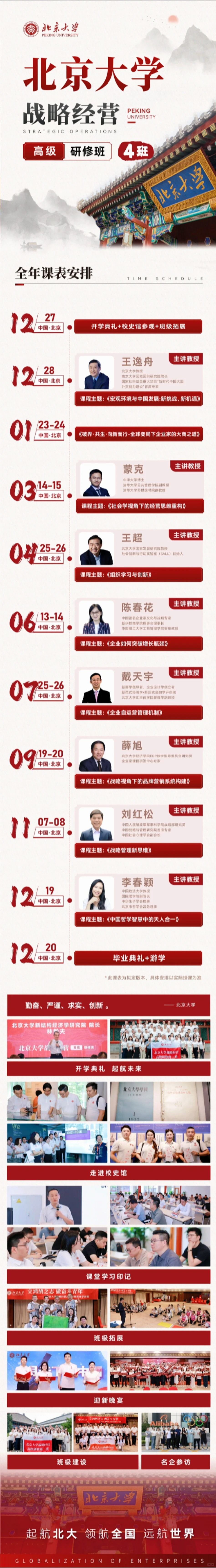 北京大学战略经营高级研修班4期全年课表