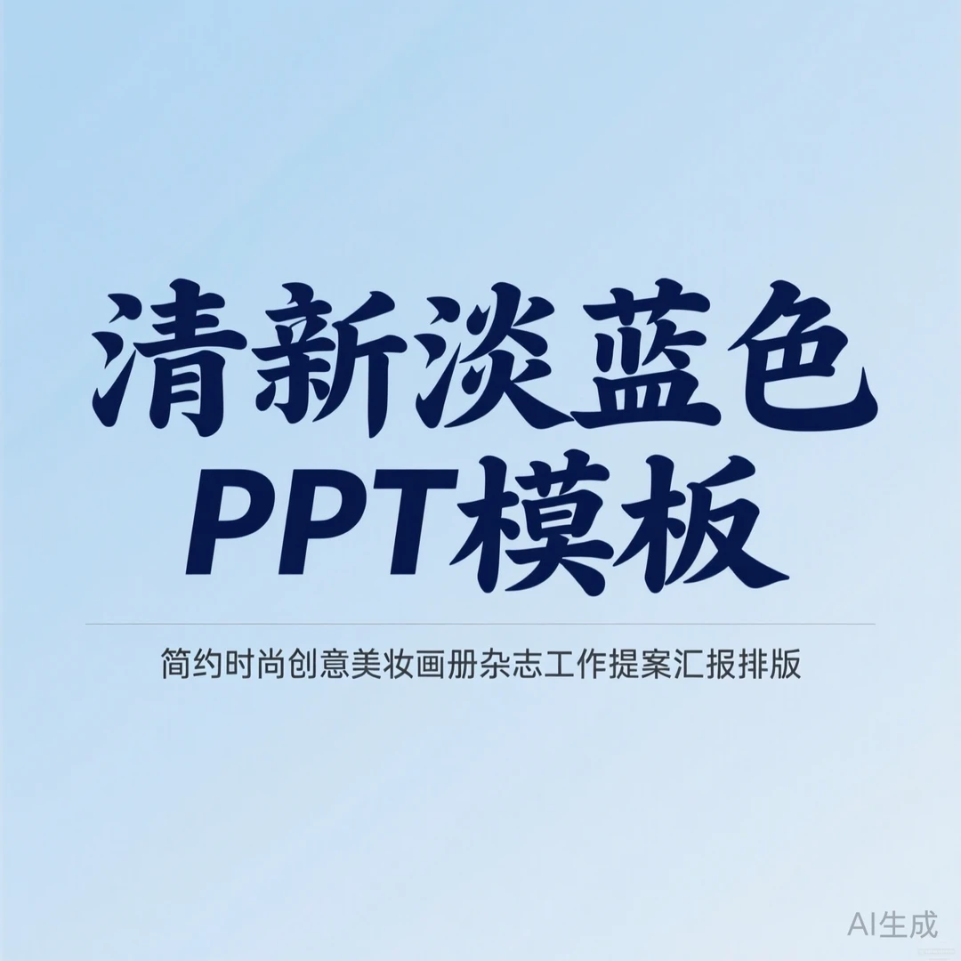 清新蓝PPT模板·16页简约时尚提案干货