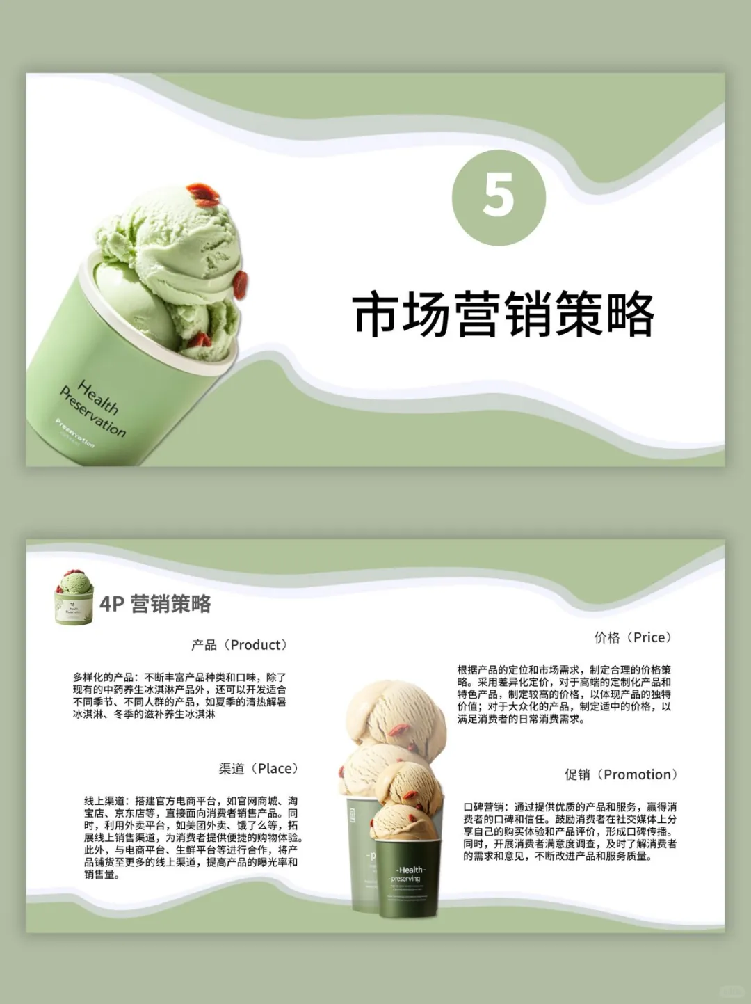 养生冰淇淋创新创业计划书ppt和word