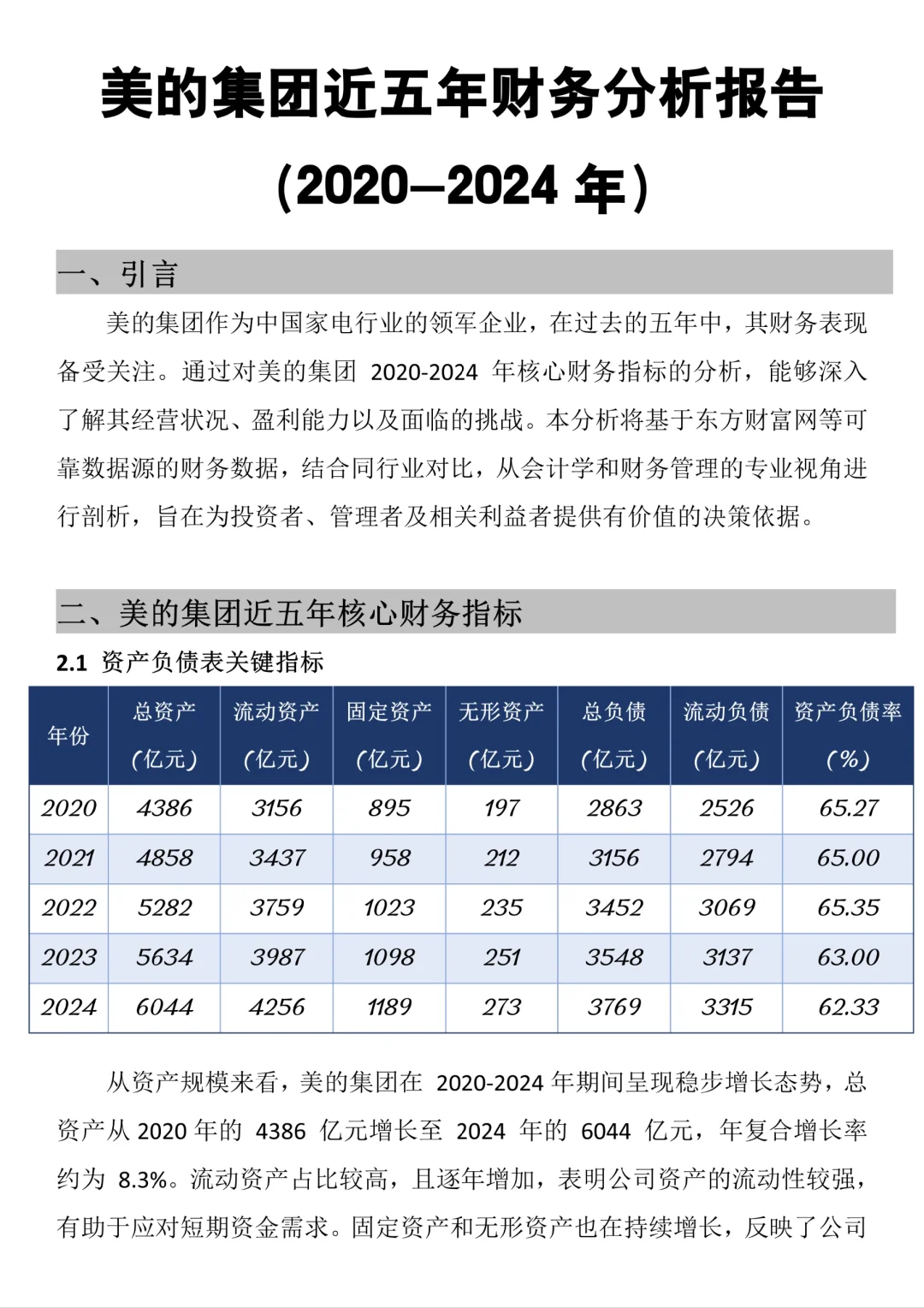 财务报表分析--以美的集团为例✍?