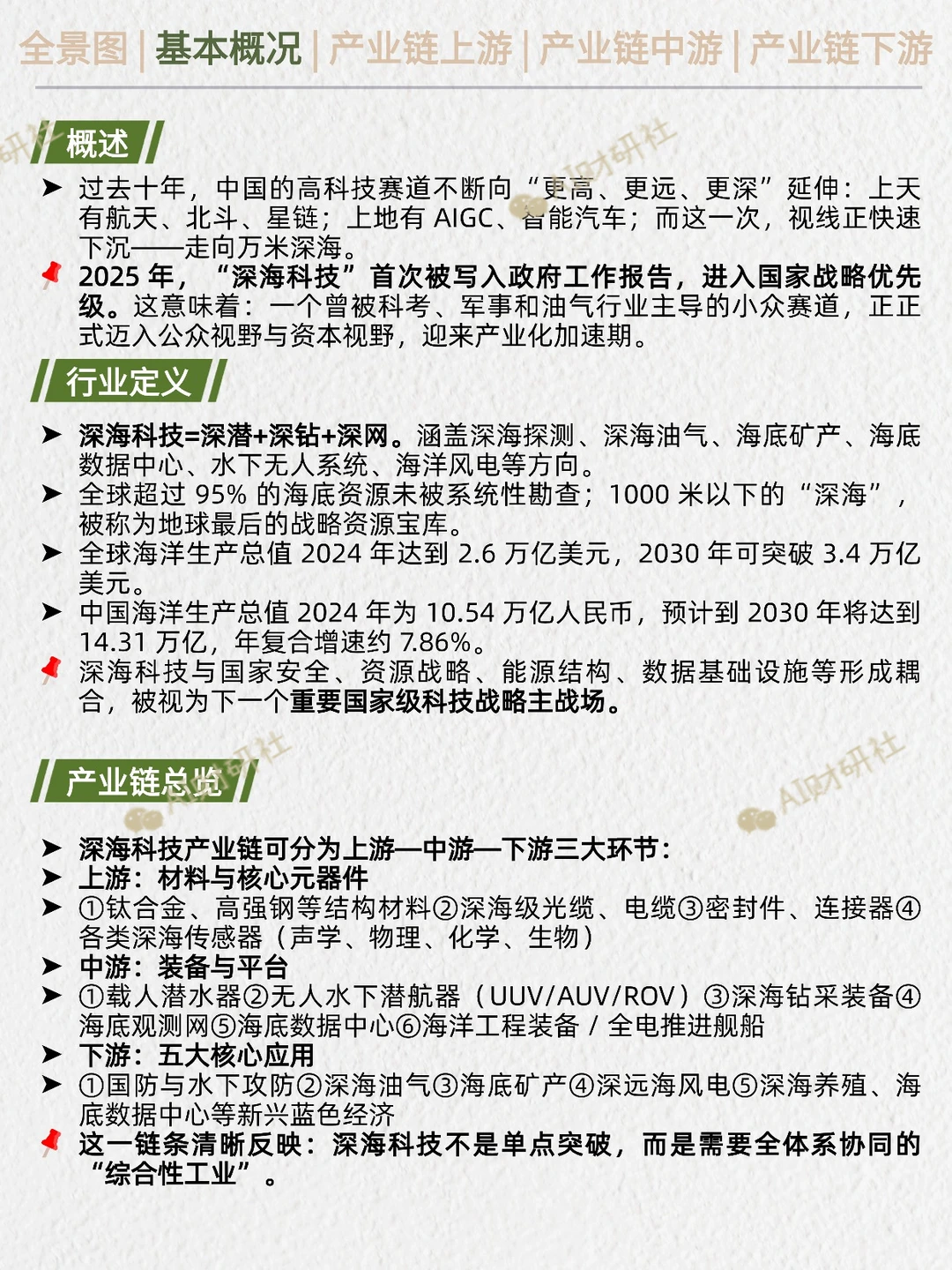 一天吃透产业链：深海科技|资源自主可控