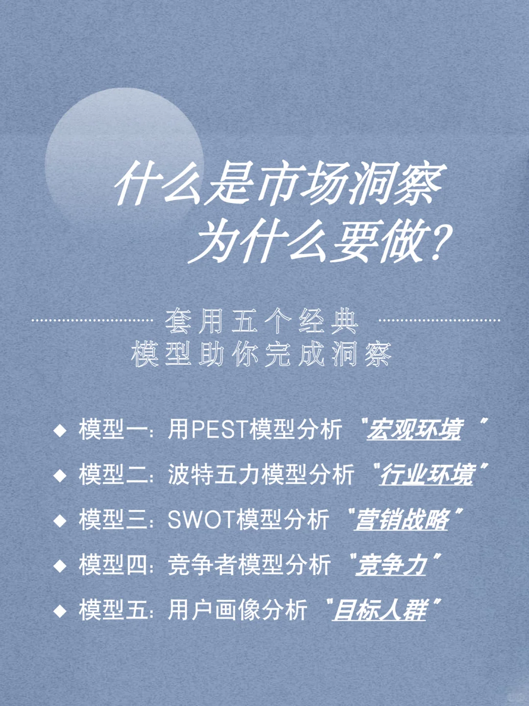 01丨市场洞察怎么做?五大模型助你轻松搞定