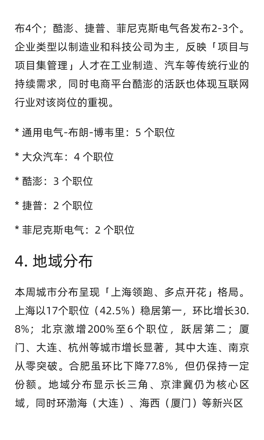项目与项目集管理领域求职市场周分析报告