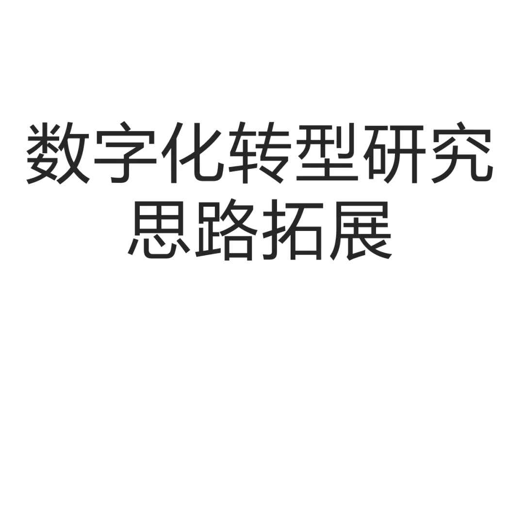 数字化转型研究思路拓展