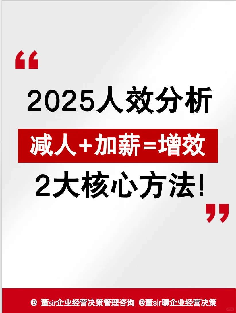 2025年提人效·强分析 “减人+加薪=增效”