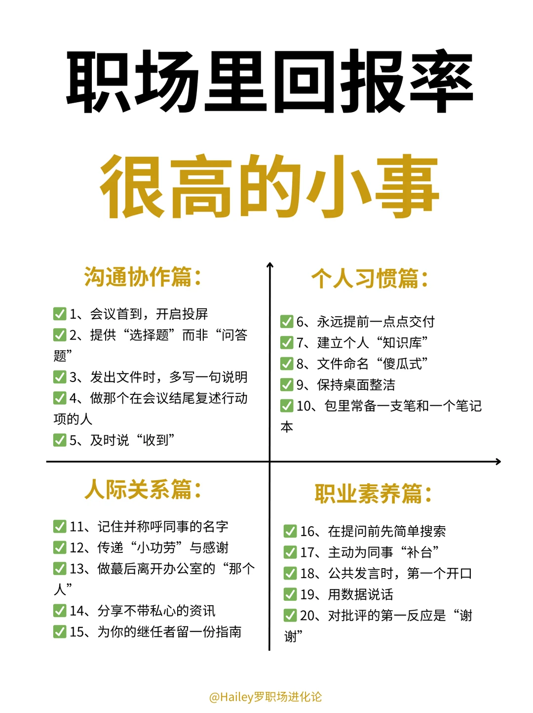 职场里回报率很高的小事，越早知道越好❣️