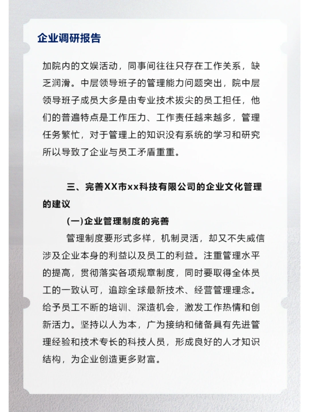 企业调研报告
