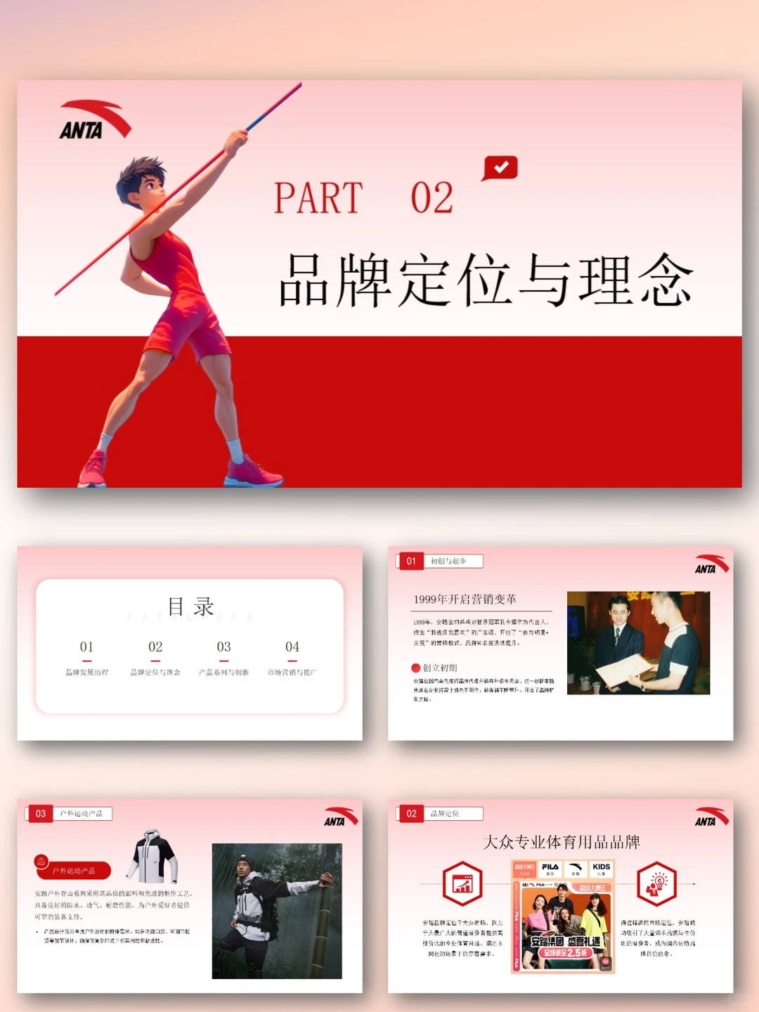 安踏品牌介绍营销分析PPT 模板｜国货逆袭