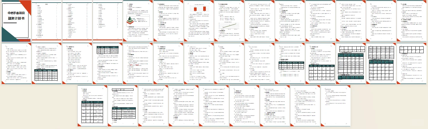 中药手串项目融资计划书word +ppt