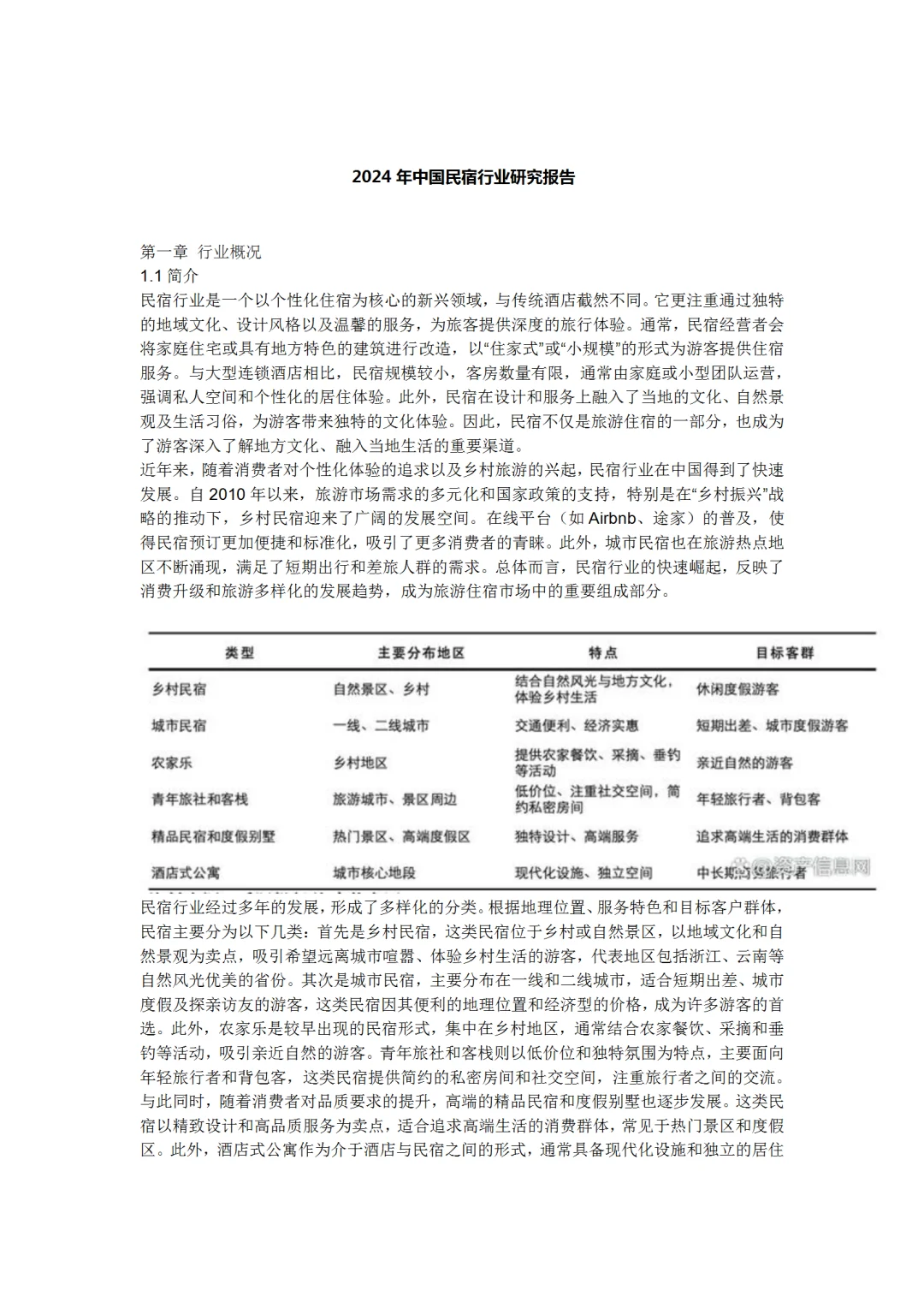 2024年中国民宿行业研究报告