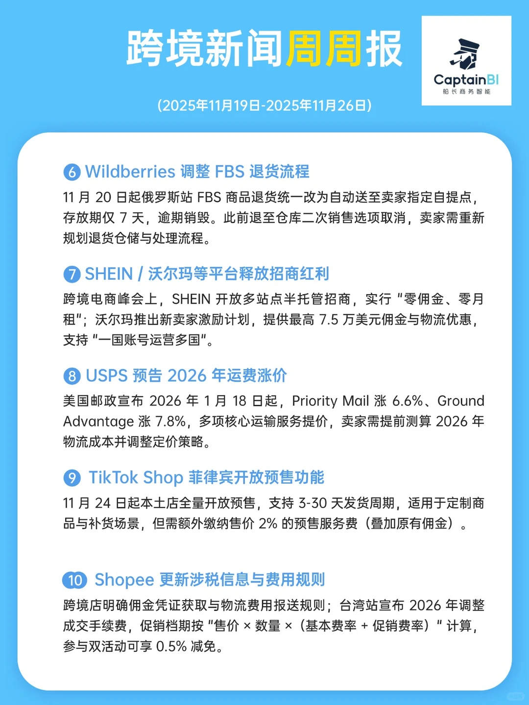 上周跨境圈发生10件大事
