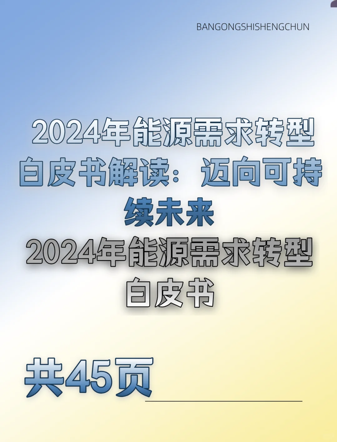2024年能源需求转型白皮书解读