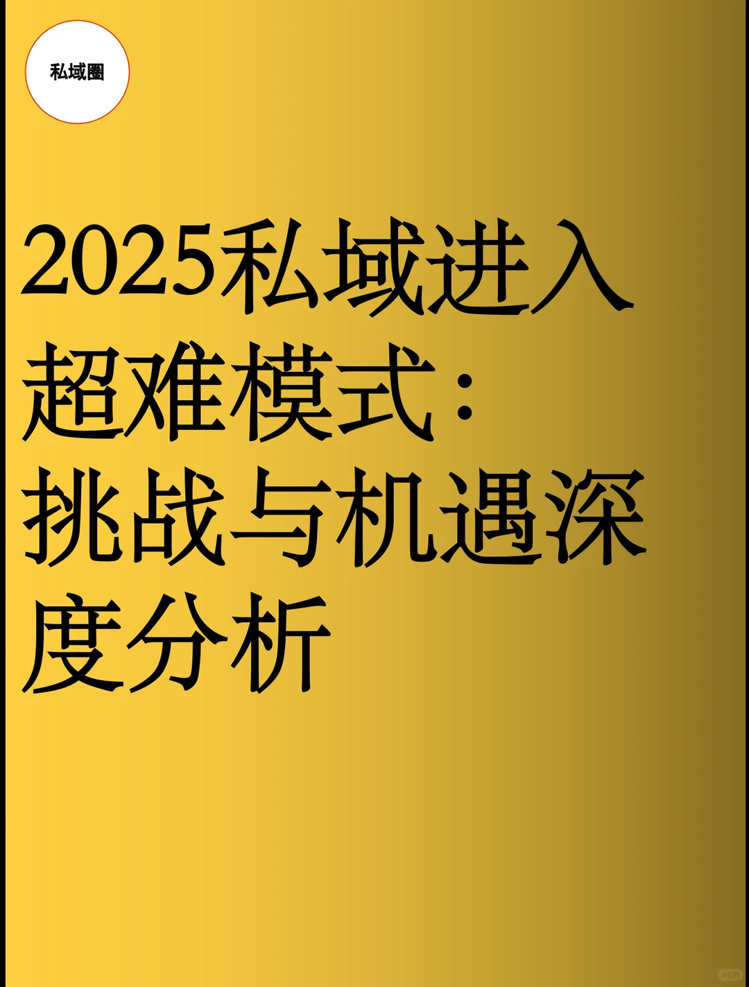 2025私域进入超难模式：挑战与机遇深度分析