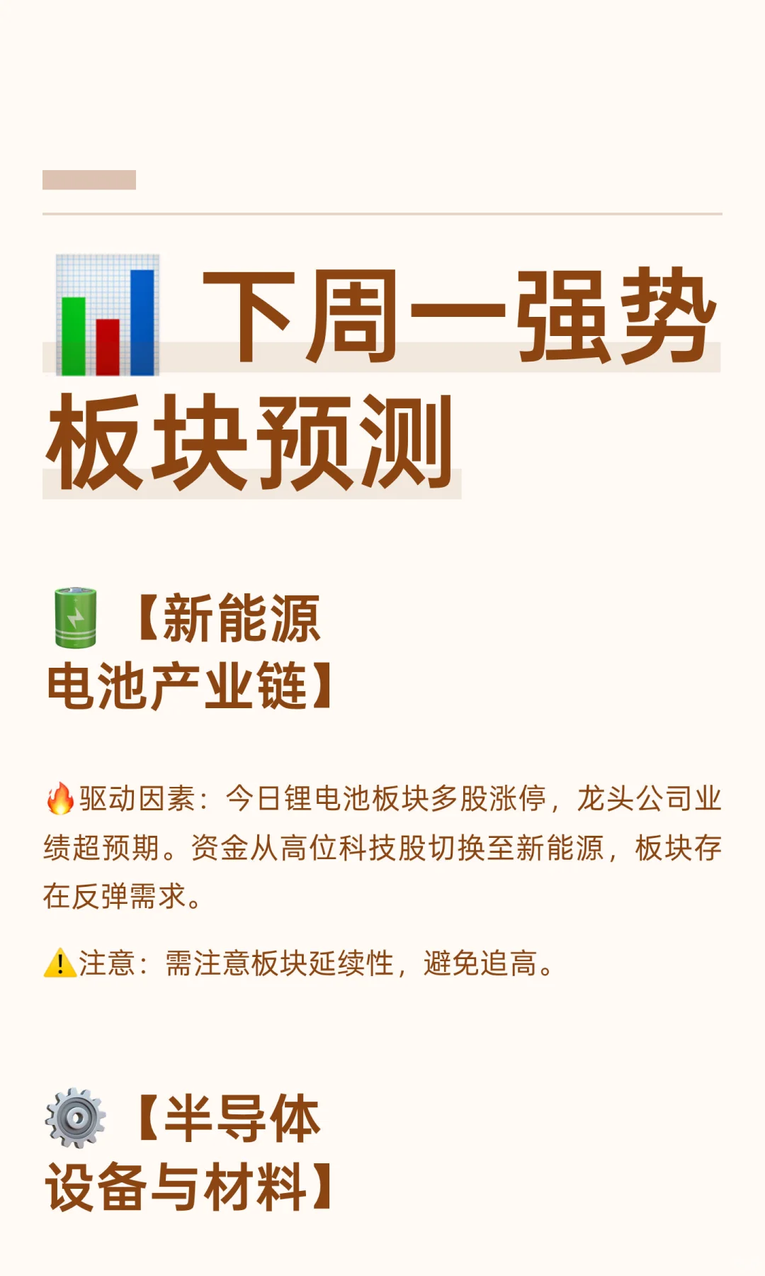 ? 下周一强势板块预测