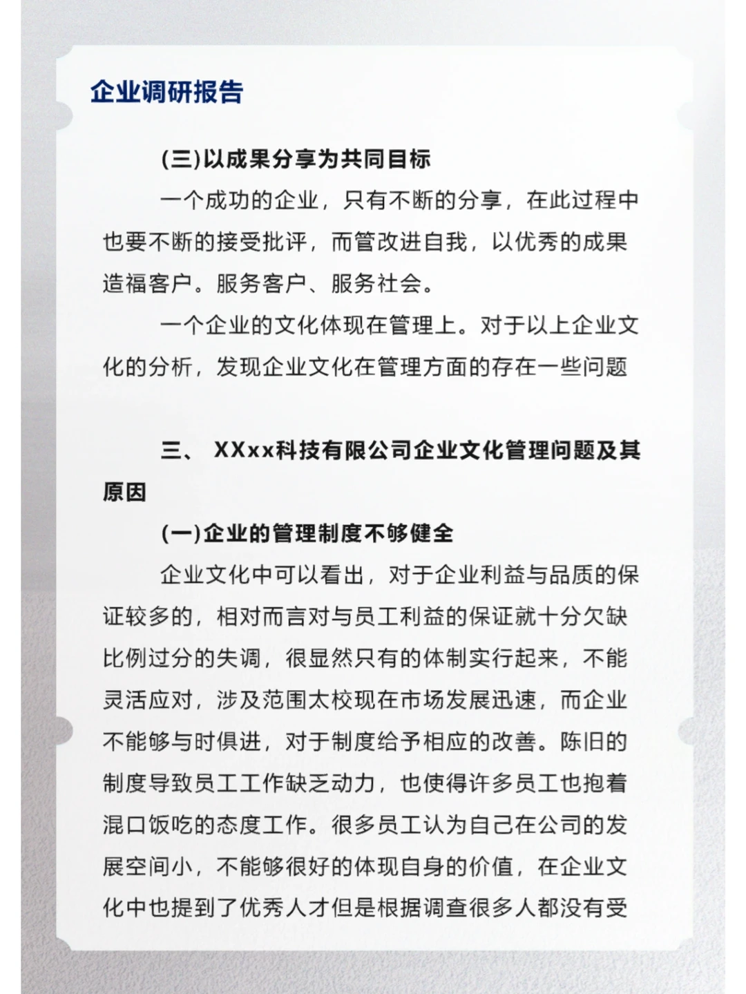 企业调研报告