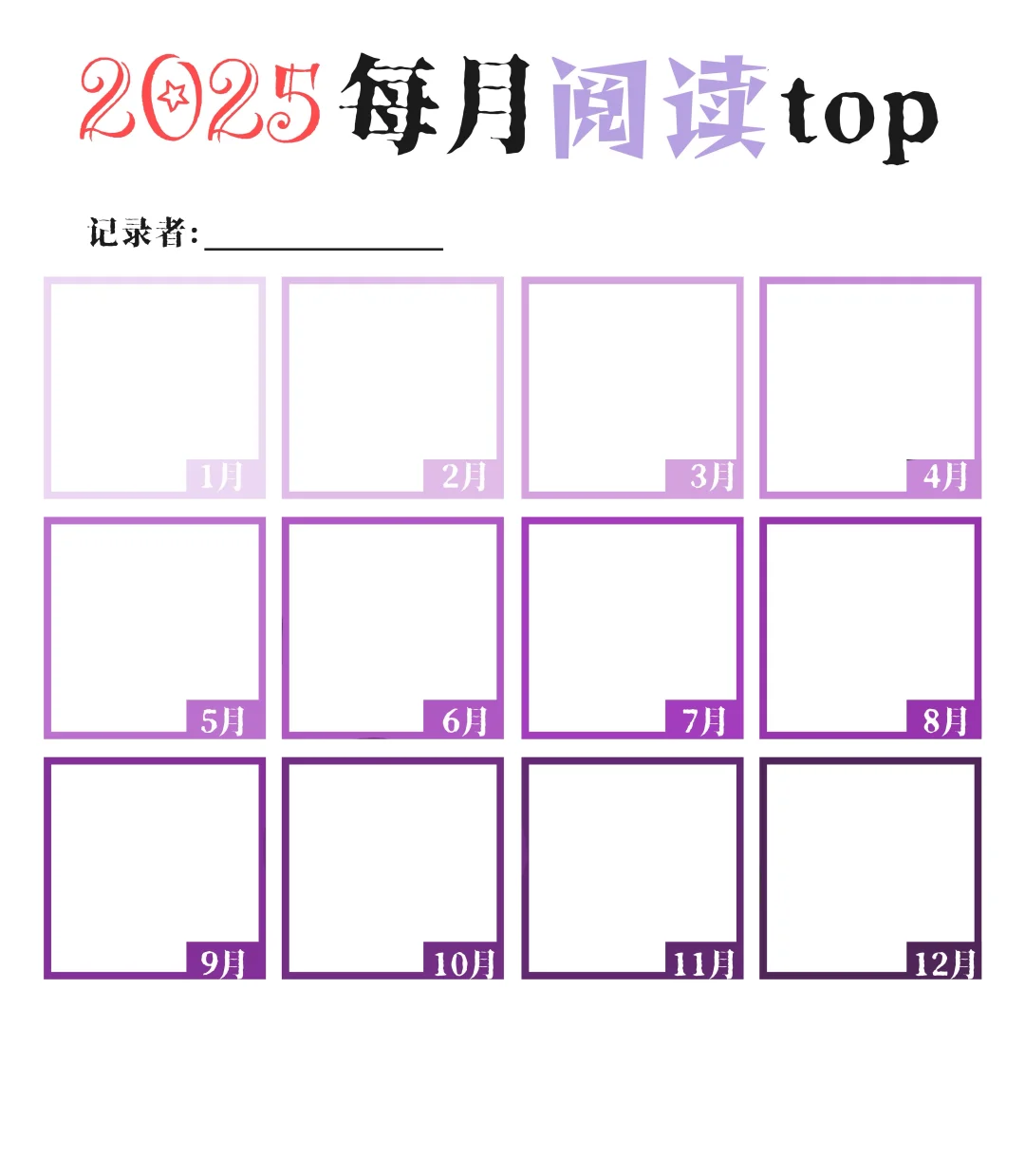 【2025每月top】大概是一个年终记录表格