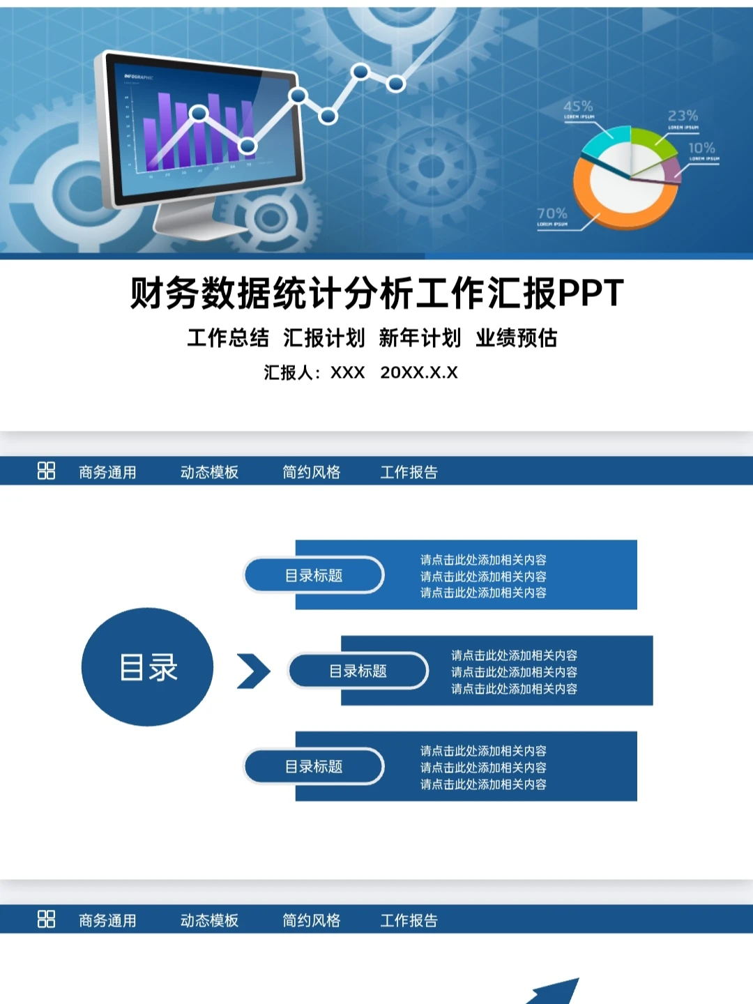 财务人闭眼入30套财务报告年终报告PPT模板
