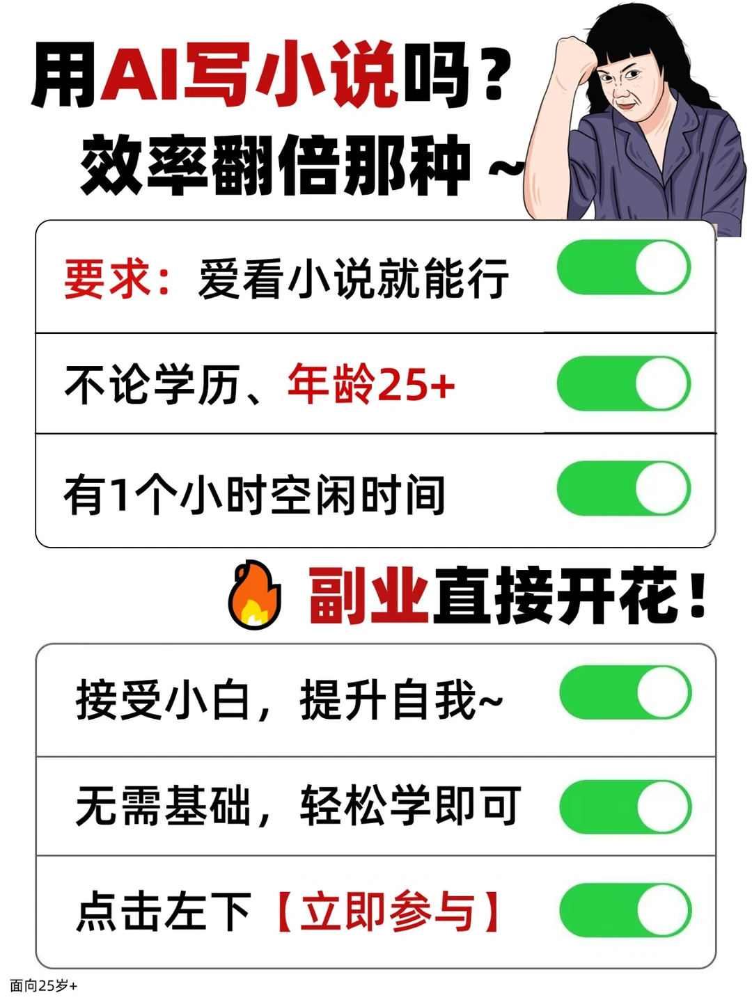 爽了⚡怎么没早说用AI写小说搞副业这么香❗