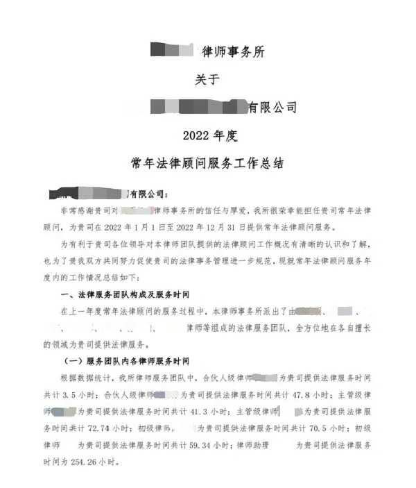 律师实务|常法单位服务年度总结模版分享
