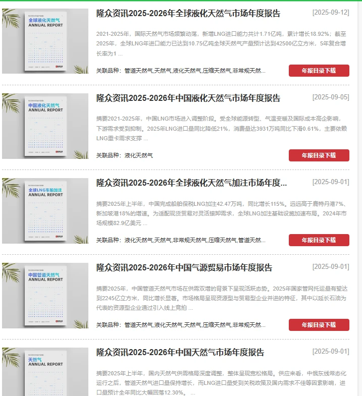 2025-2026天然气行业年度报告