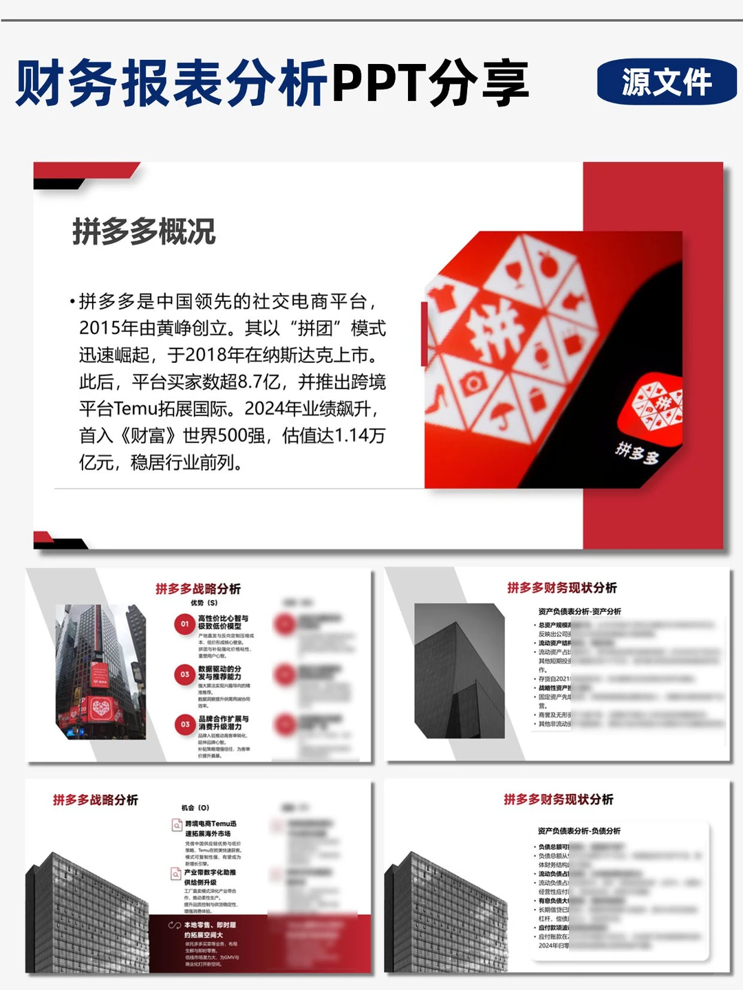 拼多多财务分析PPT
