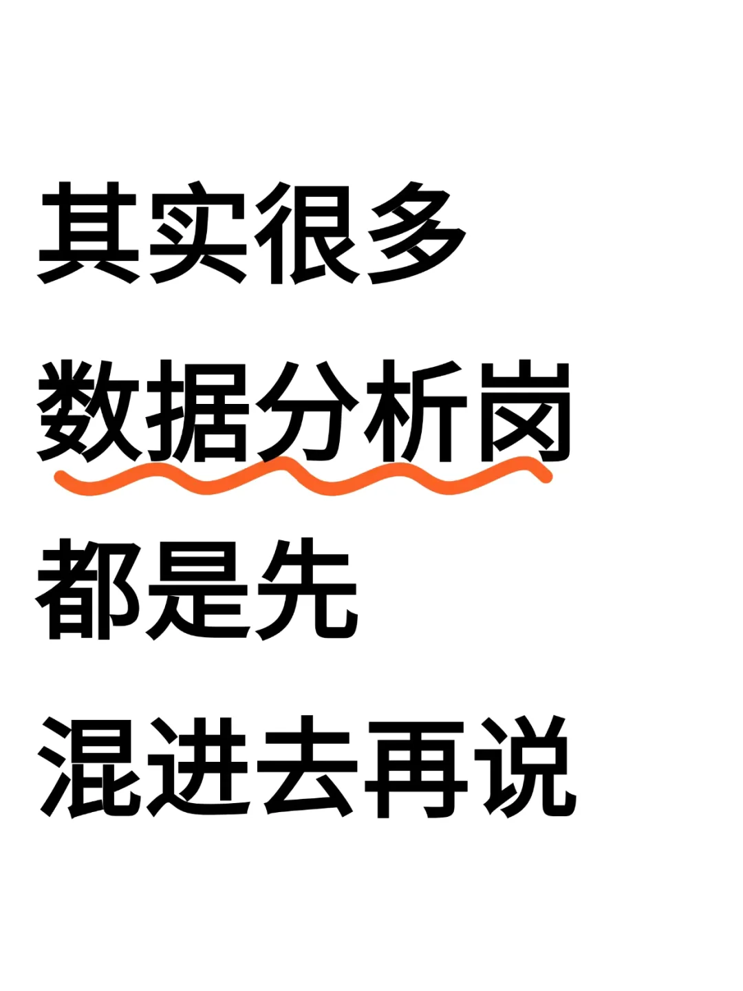 其实，很多数据分析岗都是先混进去再说