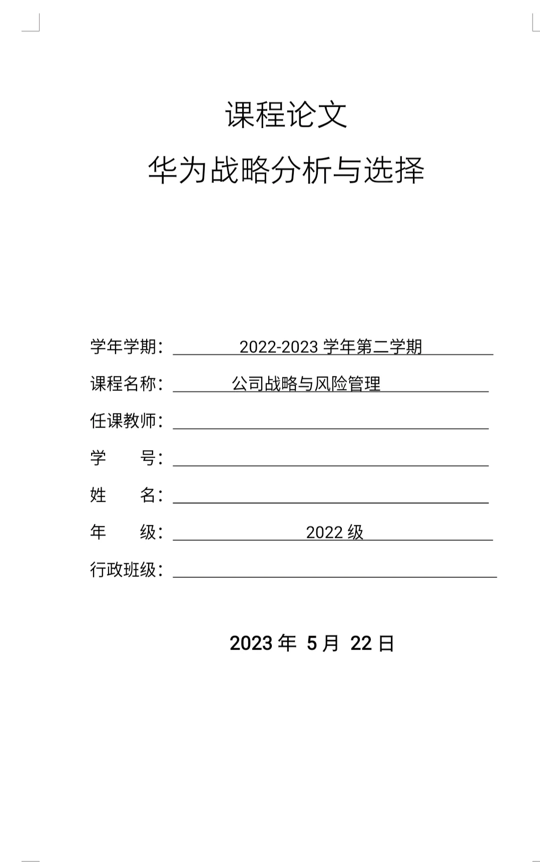 某公司战略分析论文