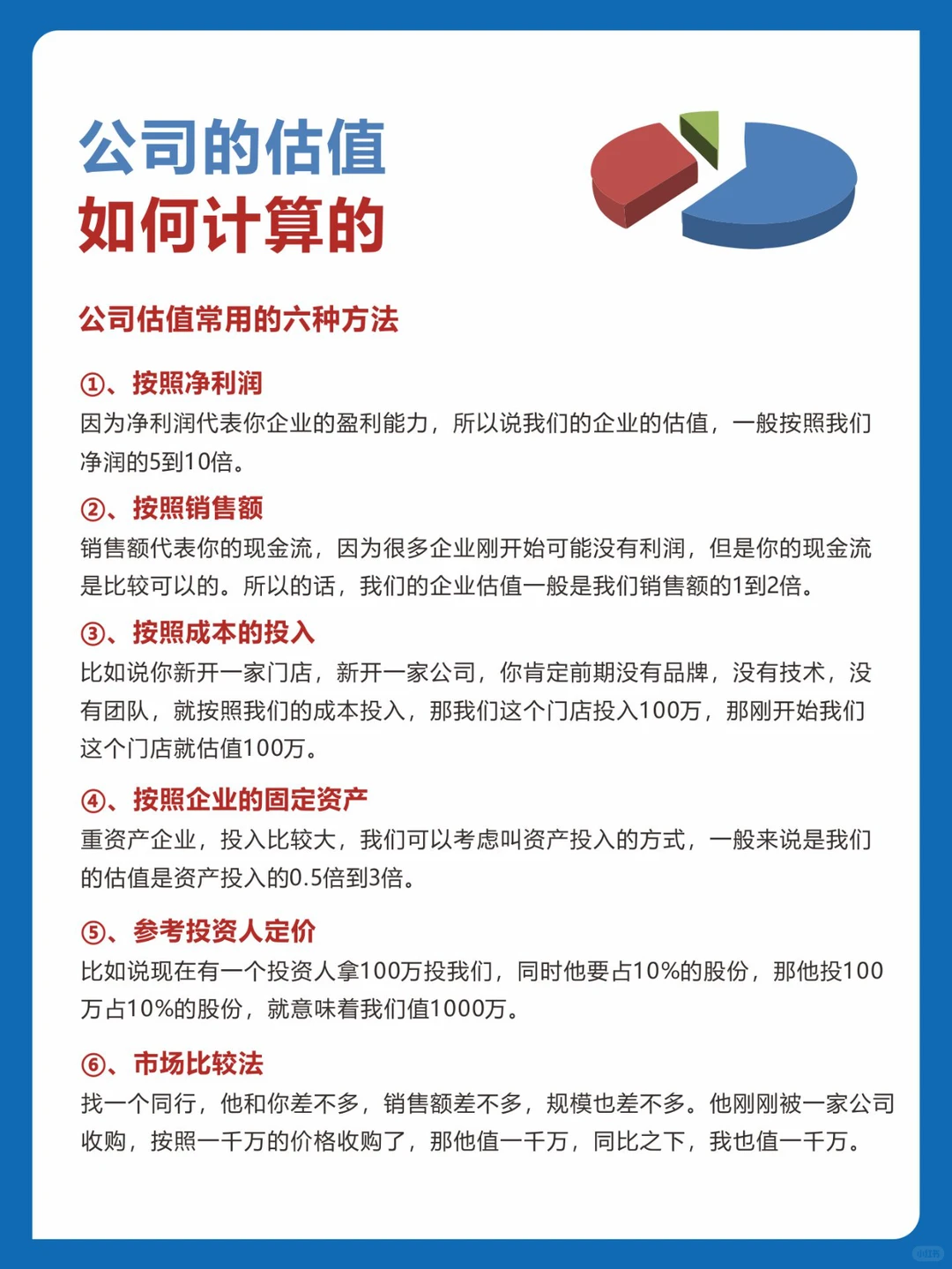 公司的估值如何计算的