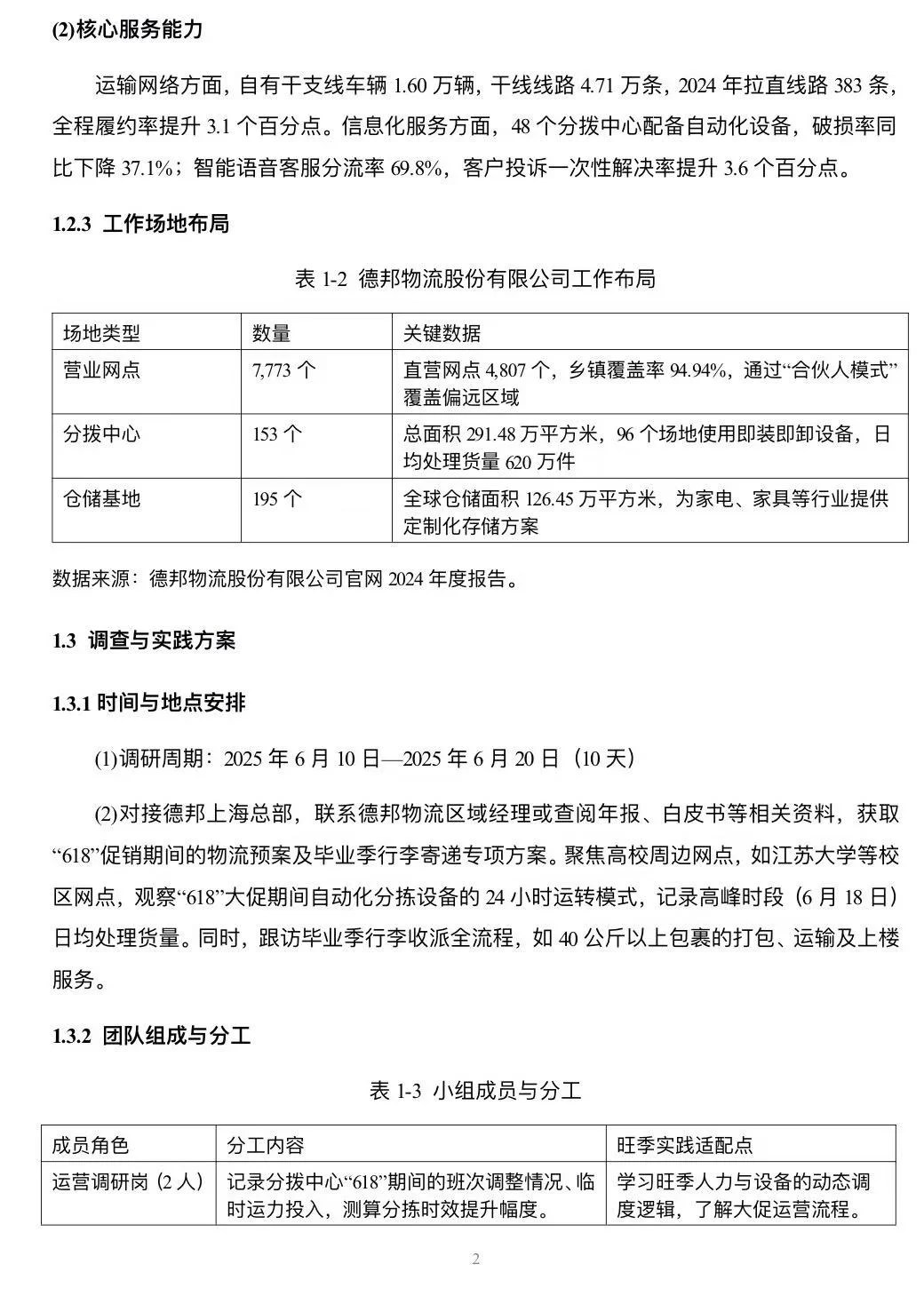 物流企业调查与实践报告