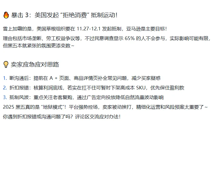 2025 黑五亚马逊卖家集体破防！