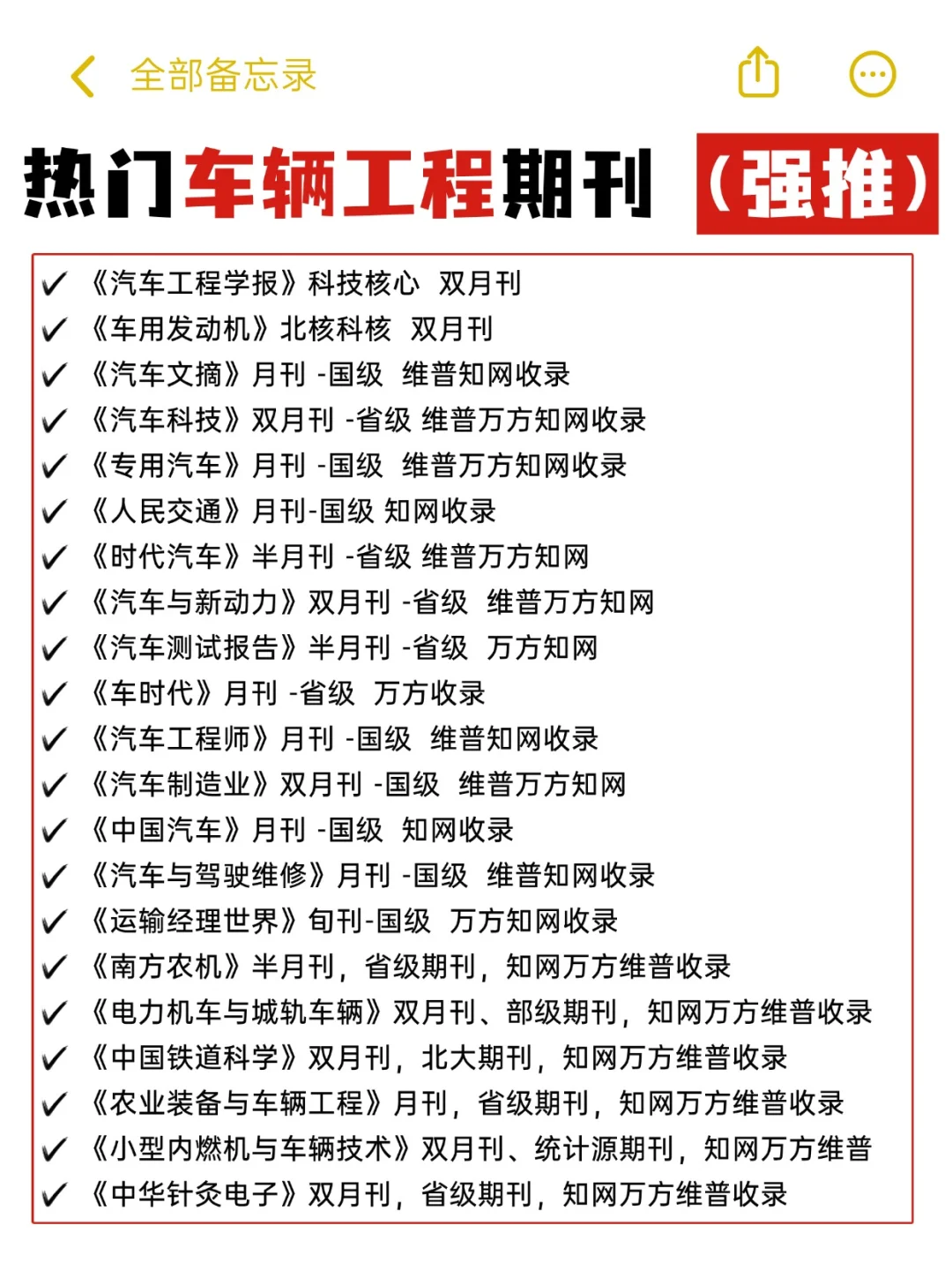 大家都爱发的车辆工程期刊强推?