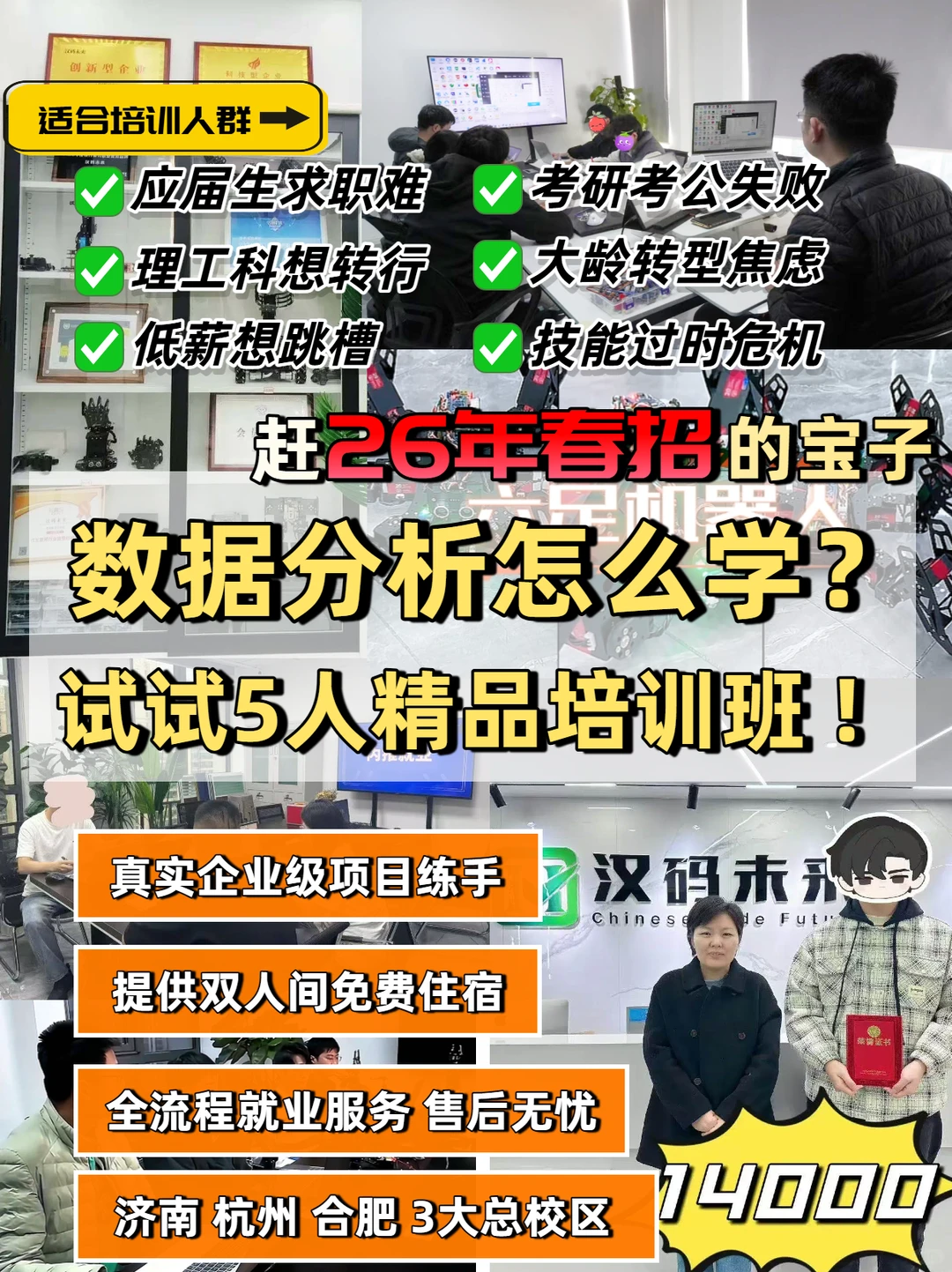 ?汉码未来数据分析5人精品培训班