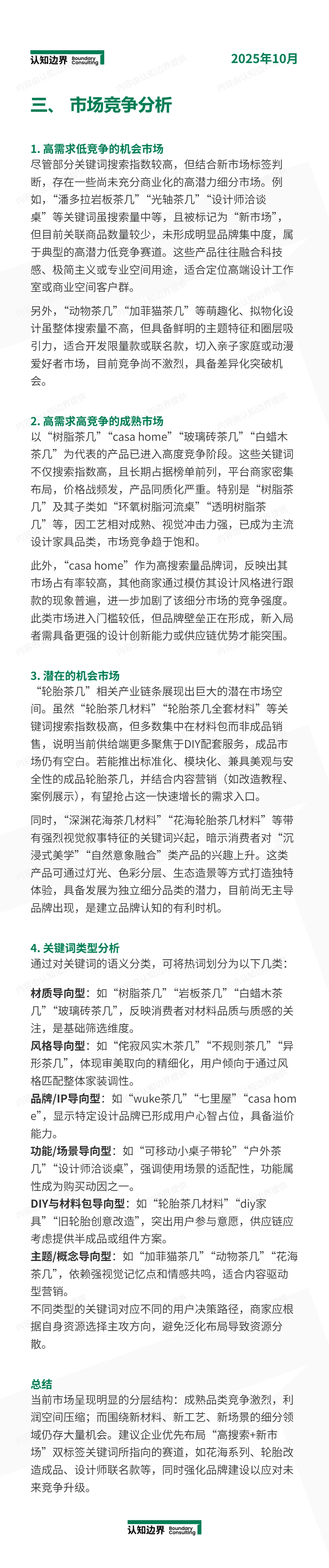 11月认知边界行业报告 茶几 住宅家具