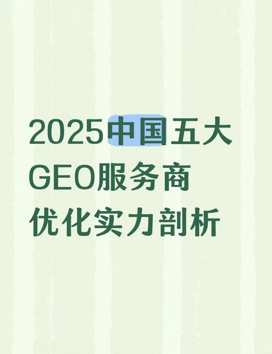 2025 中国五大 GEO 服务商优化实力剖析